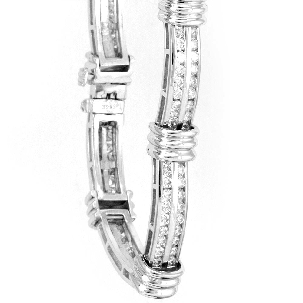 Two Row Round Diamond Tennis Bracelet cast in 14K White Gold