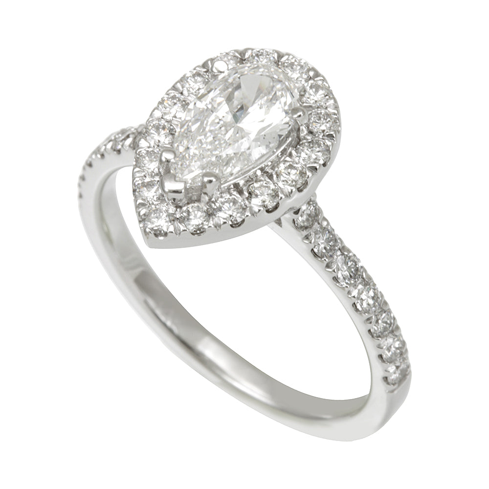 Halo Diamond Engagement, Proposal Ring in 14K White Gold