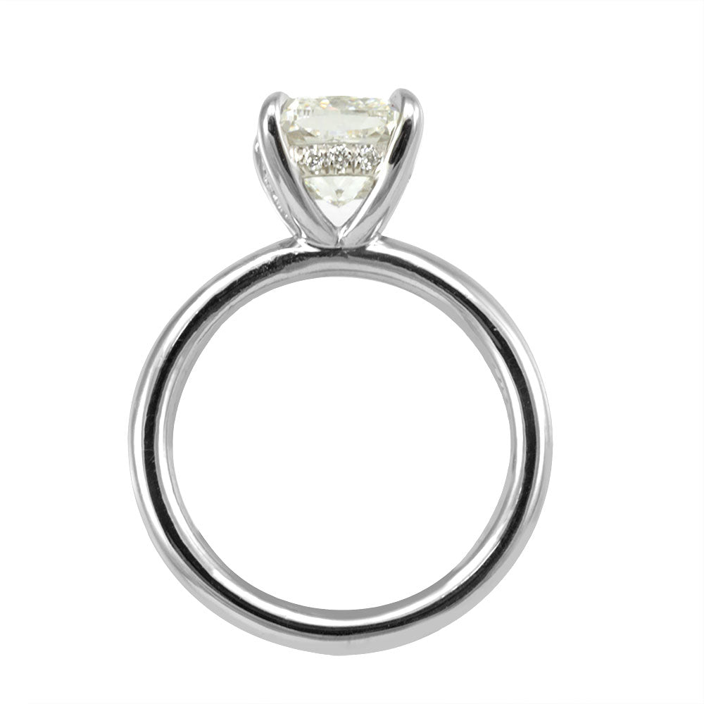 Round Diamond engagement ring ,Proposal Ring, 14K White  Gold with Cushion Cut Cubic Zirconia , Engagement Ring, Bridal Ring (Copy)