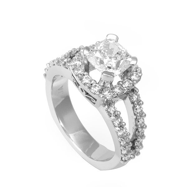 Split Shank Engagement Ring with Round Diamonds