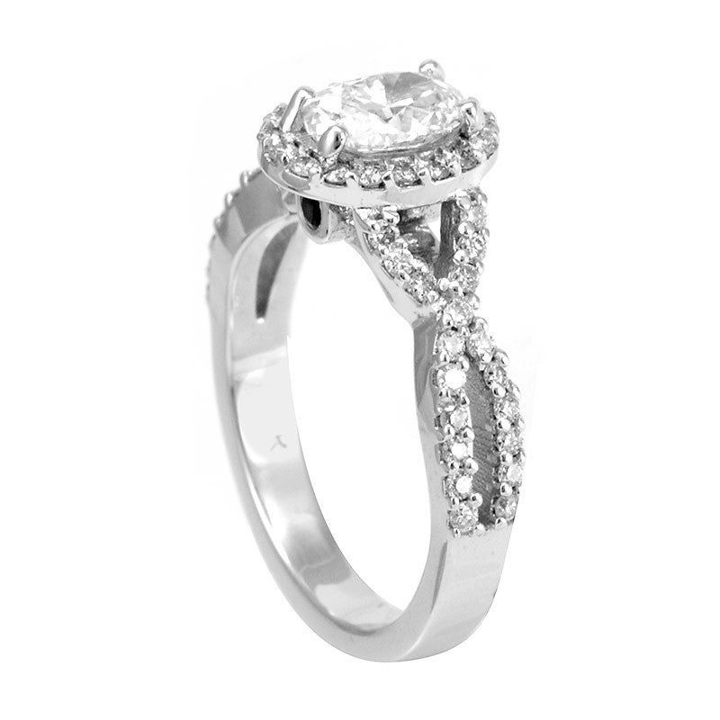 Infinity Engagement Ring in 14K White Gold