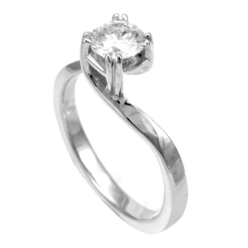 Unique Design Diamond Engagement Ring in 14K White Gold