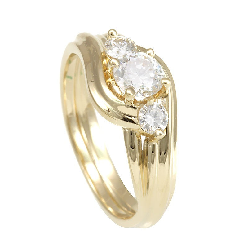 3 Diamond Engagement Ring in 14K Yellow Gold Designs
