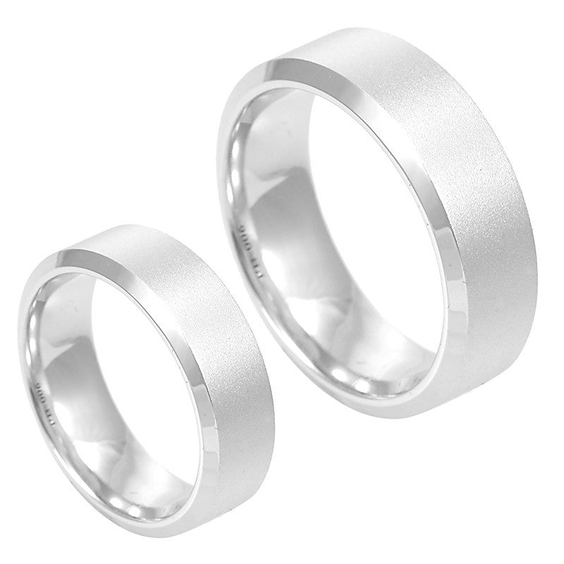 14K White Gold Comfort Fit Band with Sandblast Surface