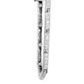 14K White Gold Pave Set Round Diamond Bracelet