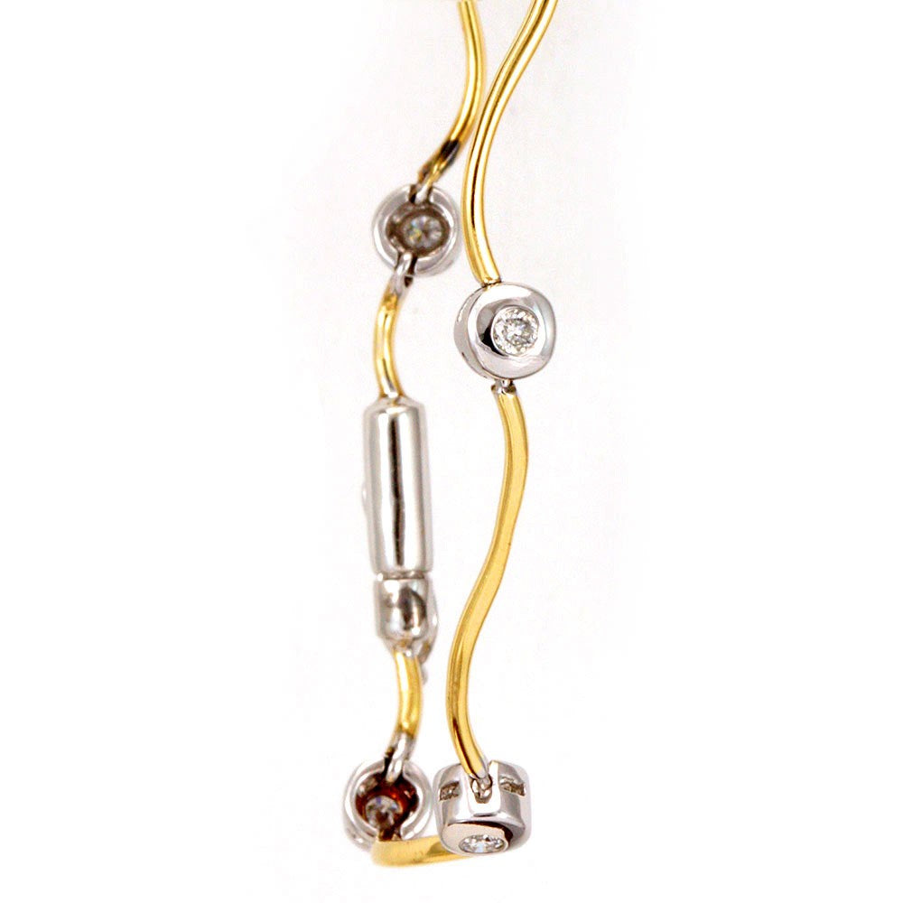 Bezel Set Diamond in 14K Two Tone Bracelet