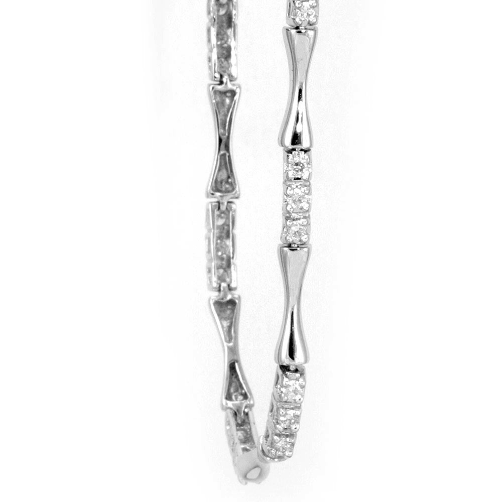 Prong Set Round Diamond Tennis Bracelet cast in 14K White Gold