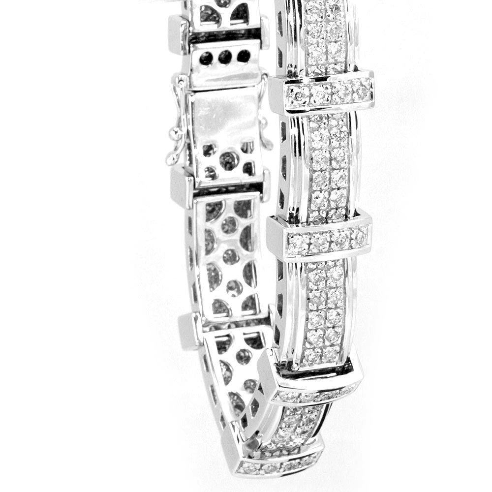 Two Row Diamond Tennis Bracelet in 14K White Gold