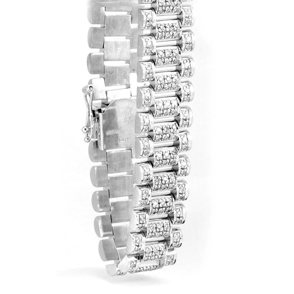 Heavy and wide 14K White Gold Diamond Tennis Bracelet