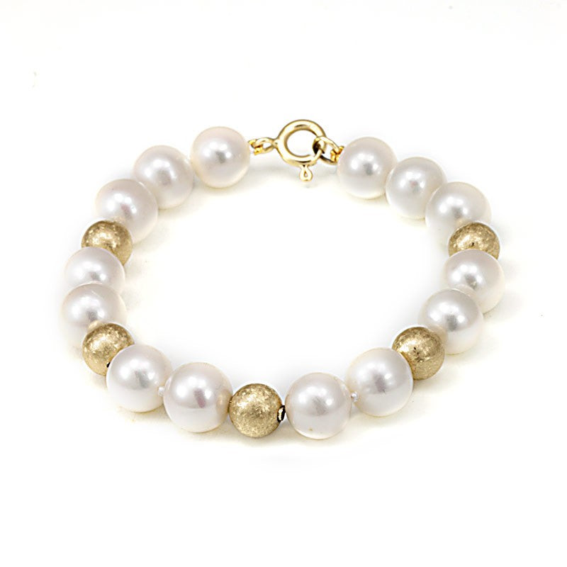 Mother Pearls with Gold Beads Bracelet