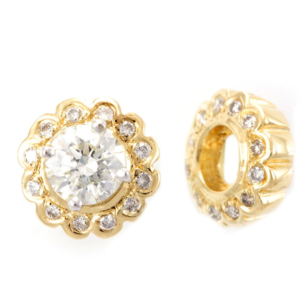 14K Yellow Gold Stud Earrings Jacket