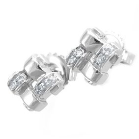 Diamond Square 14K White Gold Stud Earrings
