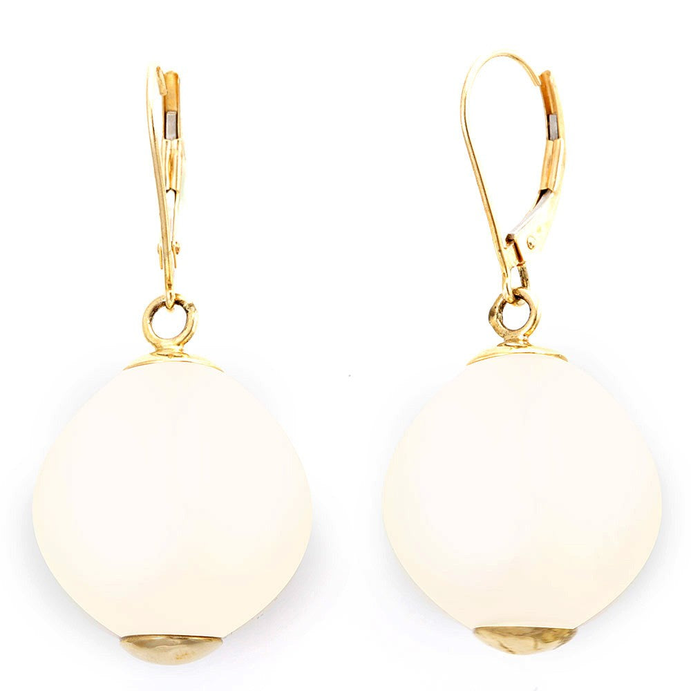 Pearl Charm Dangling Earrings with Lever Backing