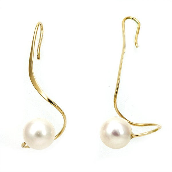 Pearl in 14K Yellow Gold Ear Wire Earrings