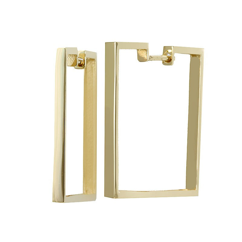 14K Yellow Gold Square Hoop Earrings