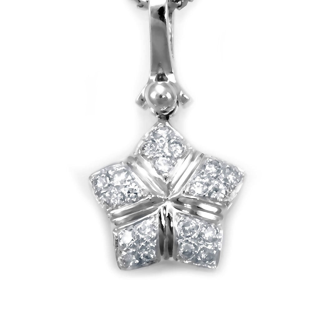 Diamond Star Pendant in 14K White Gold