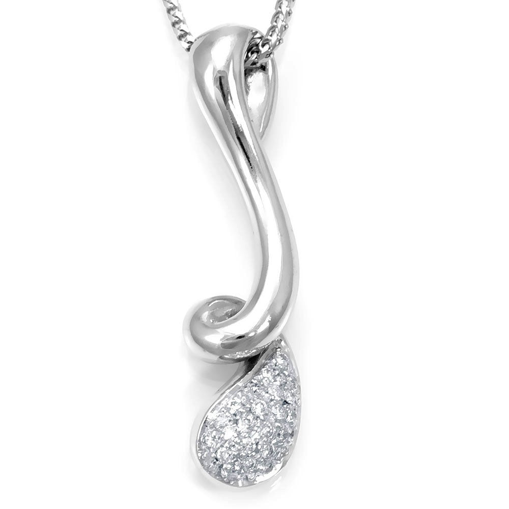 Diamond Twisted Pendant in 14K White Gold