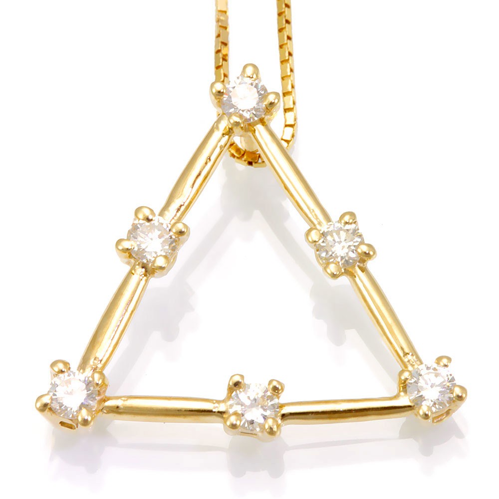 Pyramid Diamond Pendant in 14K Yellow Gold