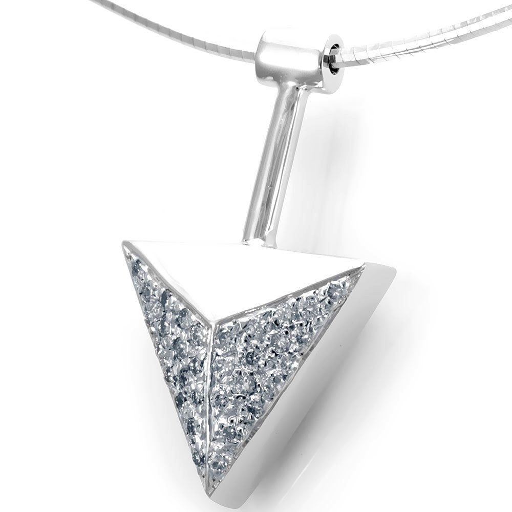 Arrow Design Diamond Pendant in 14K White Gold