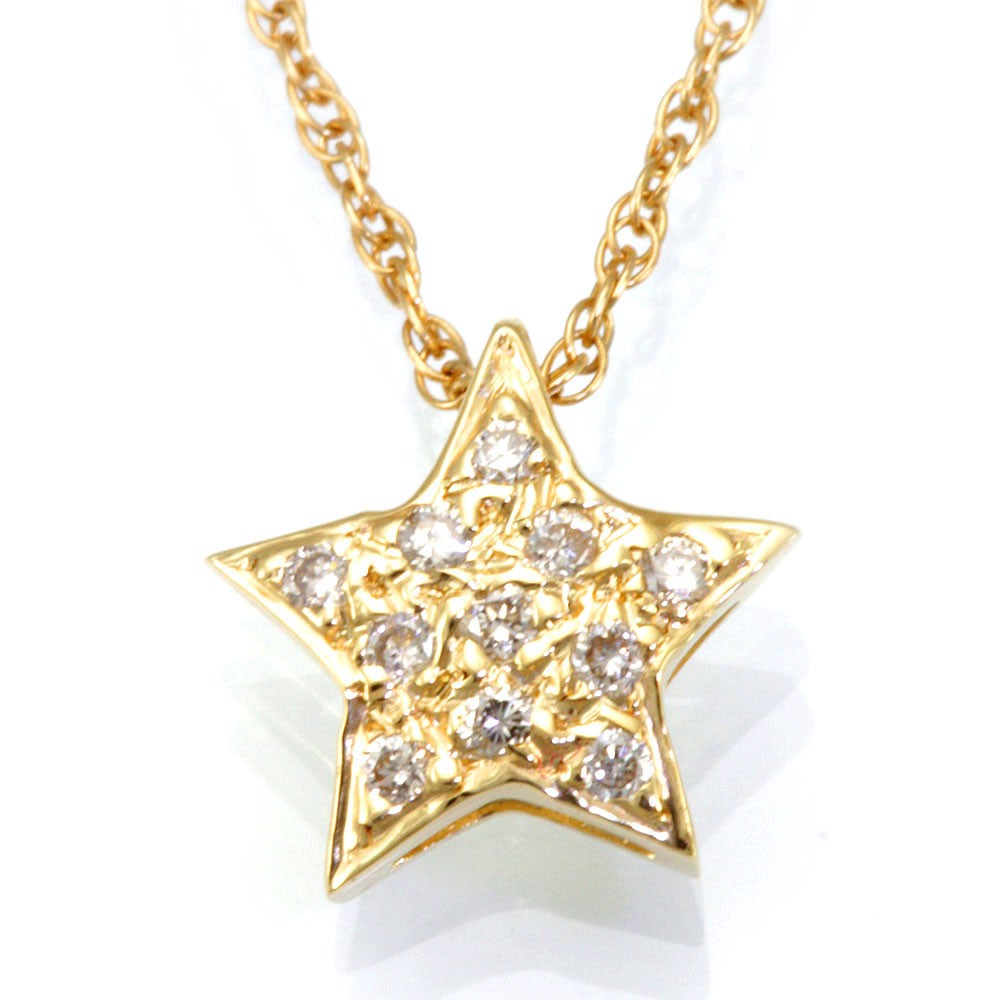 Star Diamond Pendant in 14K Yellow Gold