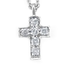 Cross Diamond Pendant in 14K White Gold