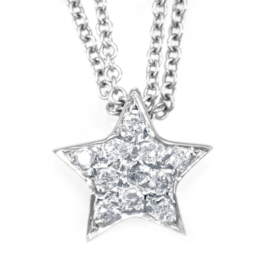 Star Diamond Pendant in 14K White Gold
