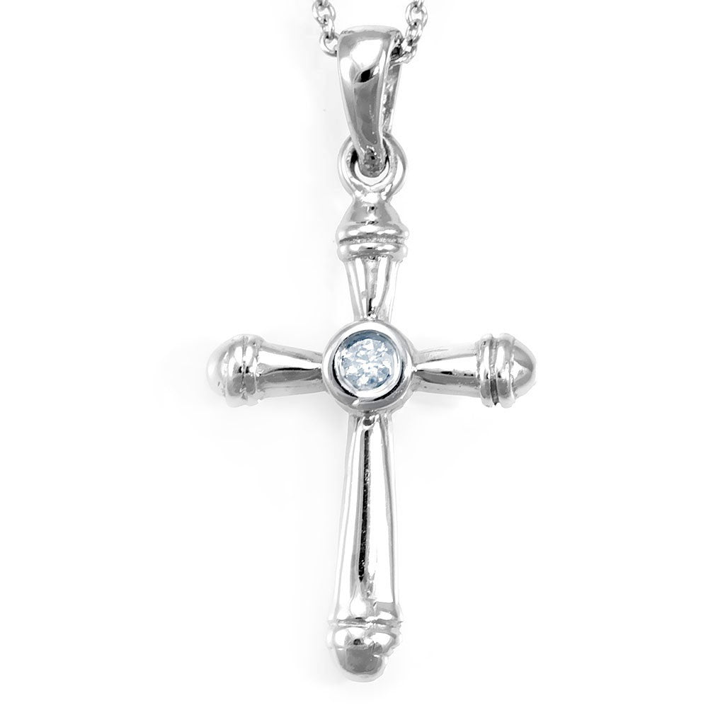 Cross Diamond Pendant in 14K White Gold