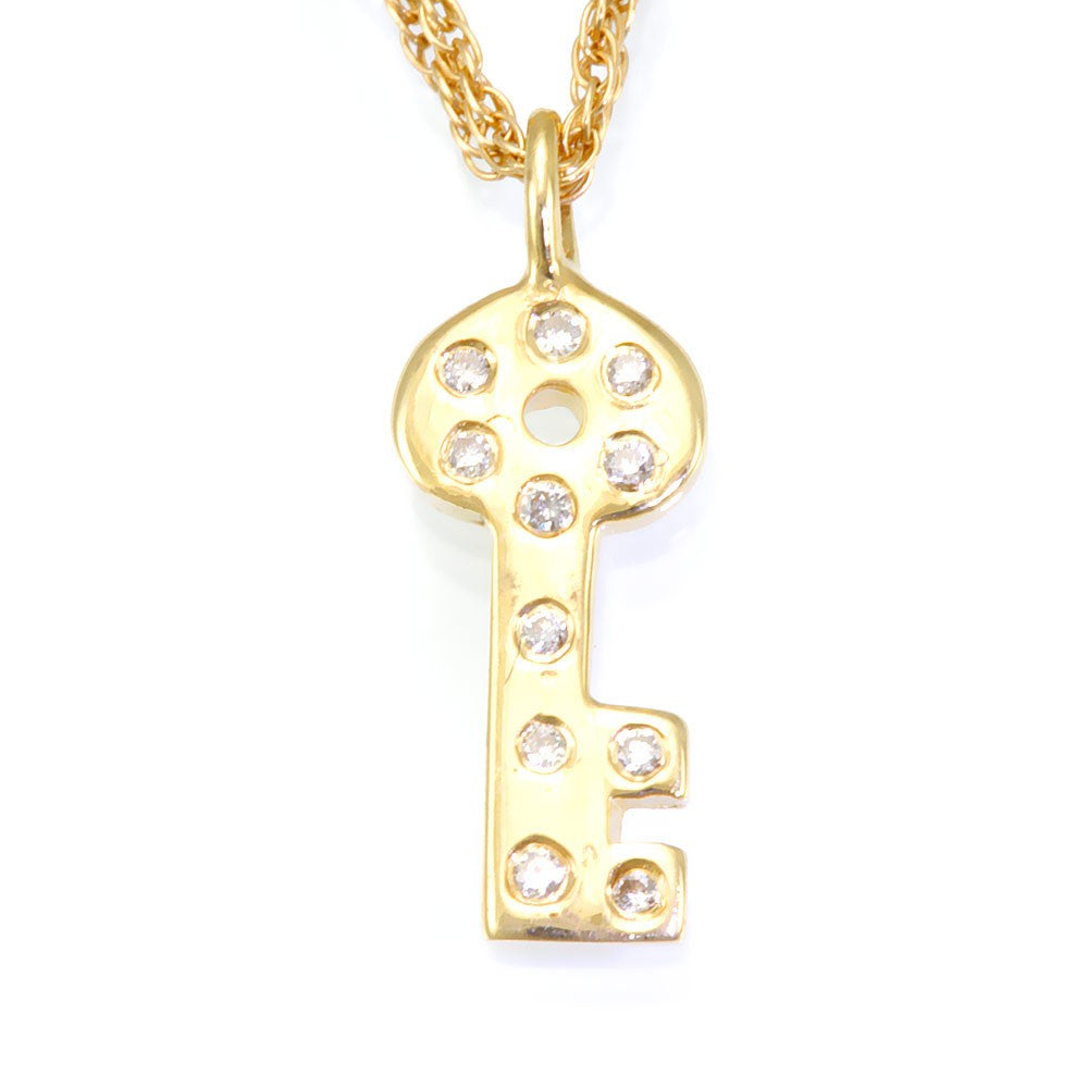 Key Diamond Pendant in 14K Yellow Gold
