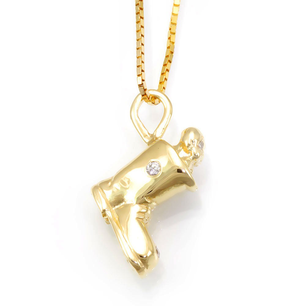 Boots Diamond Pendant in 14K Yellow Gold