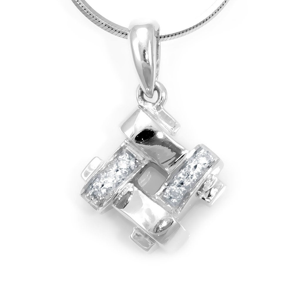 14K White Gold Diamond Pendant