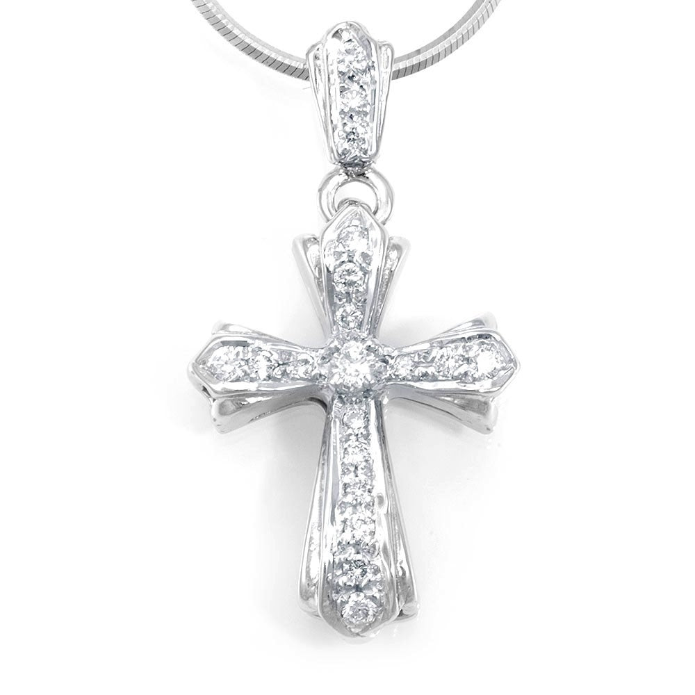 Cross Diamond Pendant in 14K White Gold