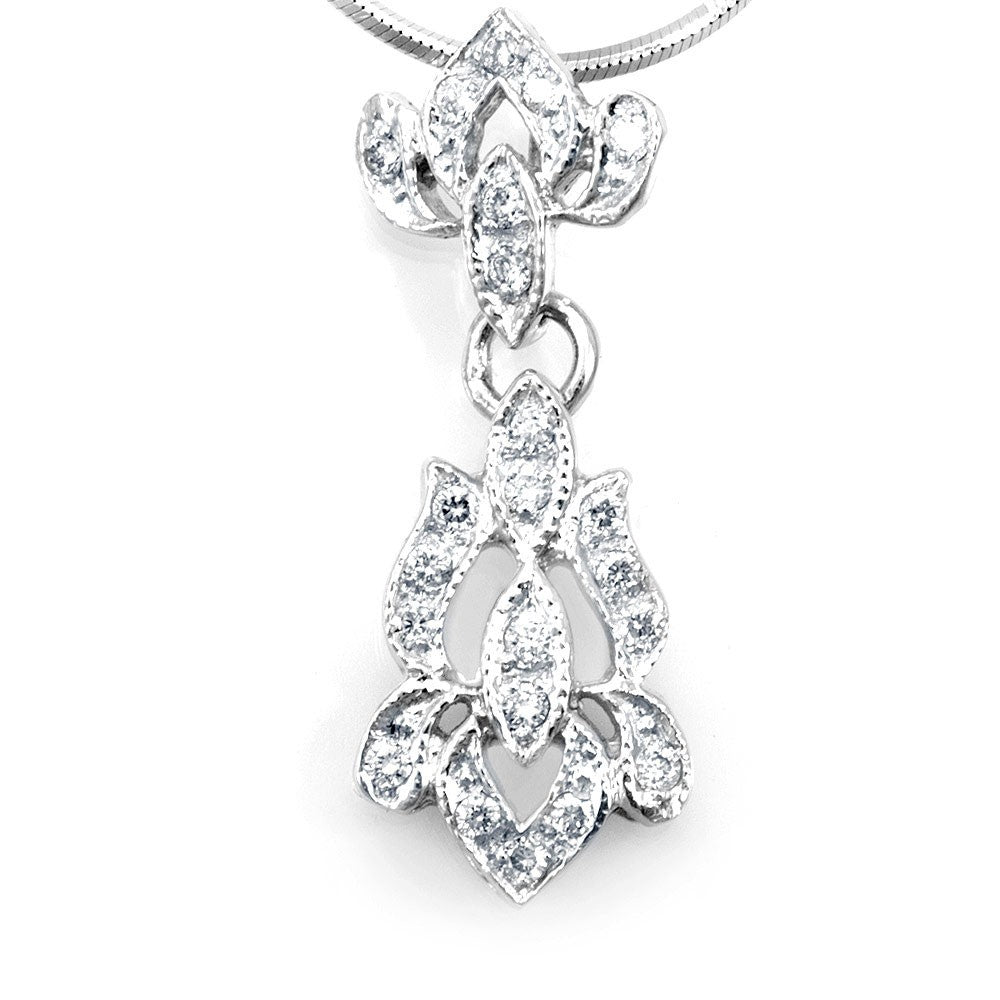 Chandelier Diamond Pendant in 14K White Gold