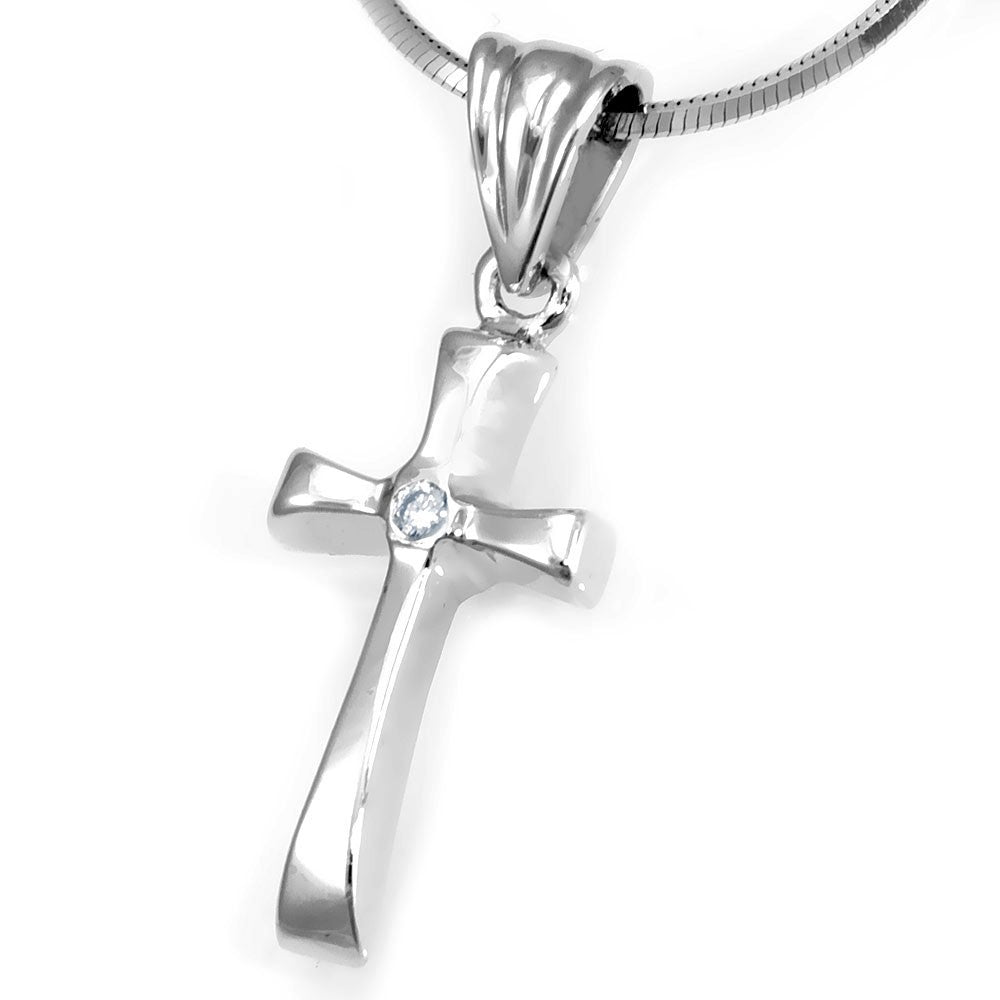 Cross Diamond Pendant in 14K White Gold