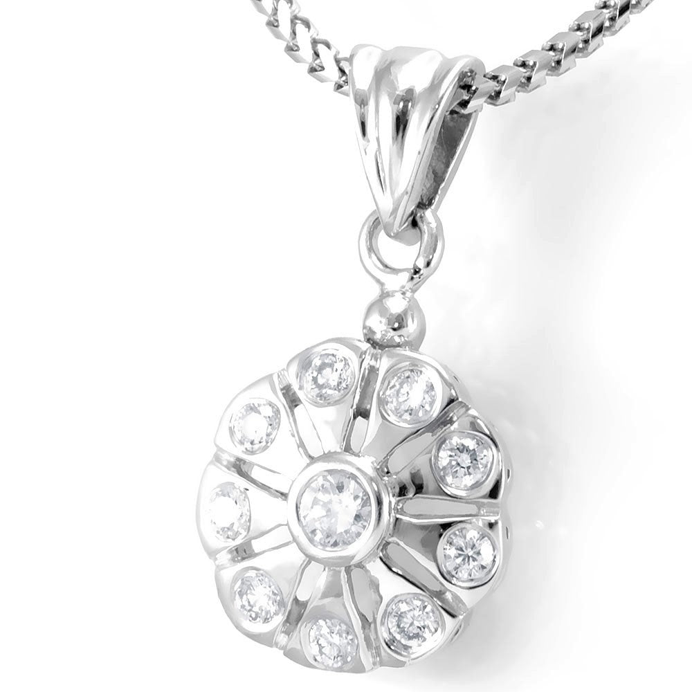 Ferris Wheel Diamond Pendant in 14K White Gold