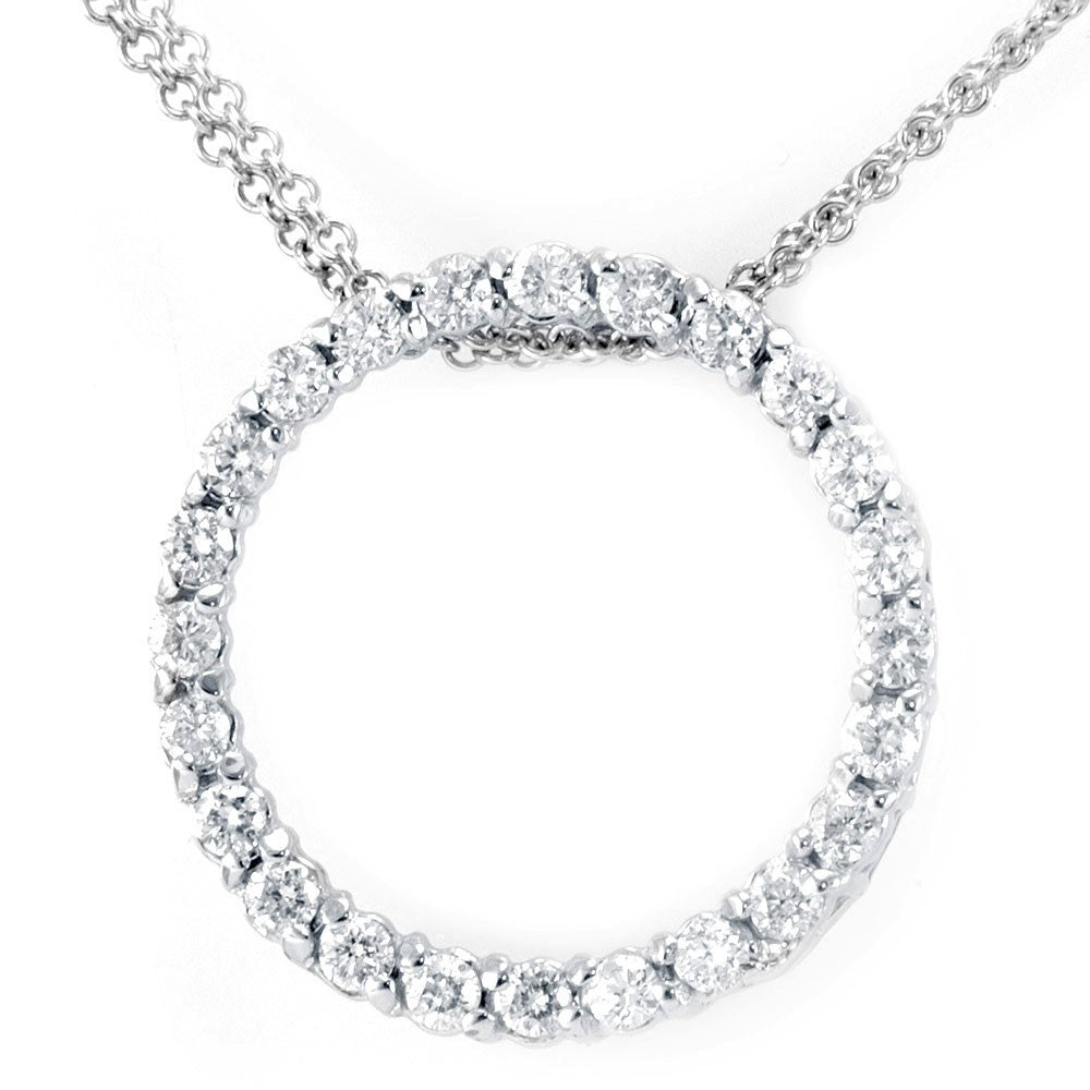 Eternity Diamond Pendant in 14K White Gold