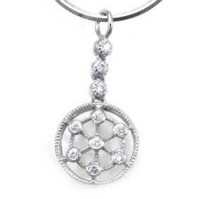 Ferris Wheel Diamond Pendant in 14K White Gold