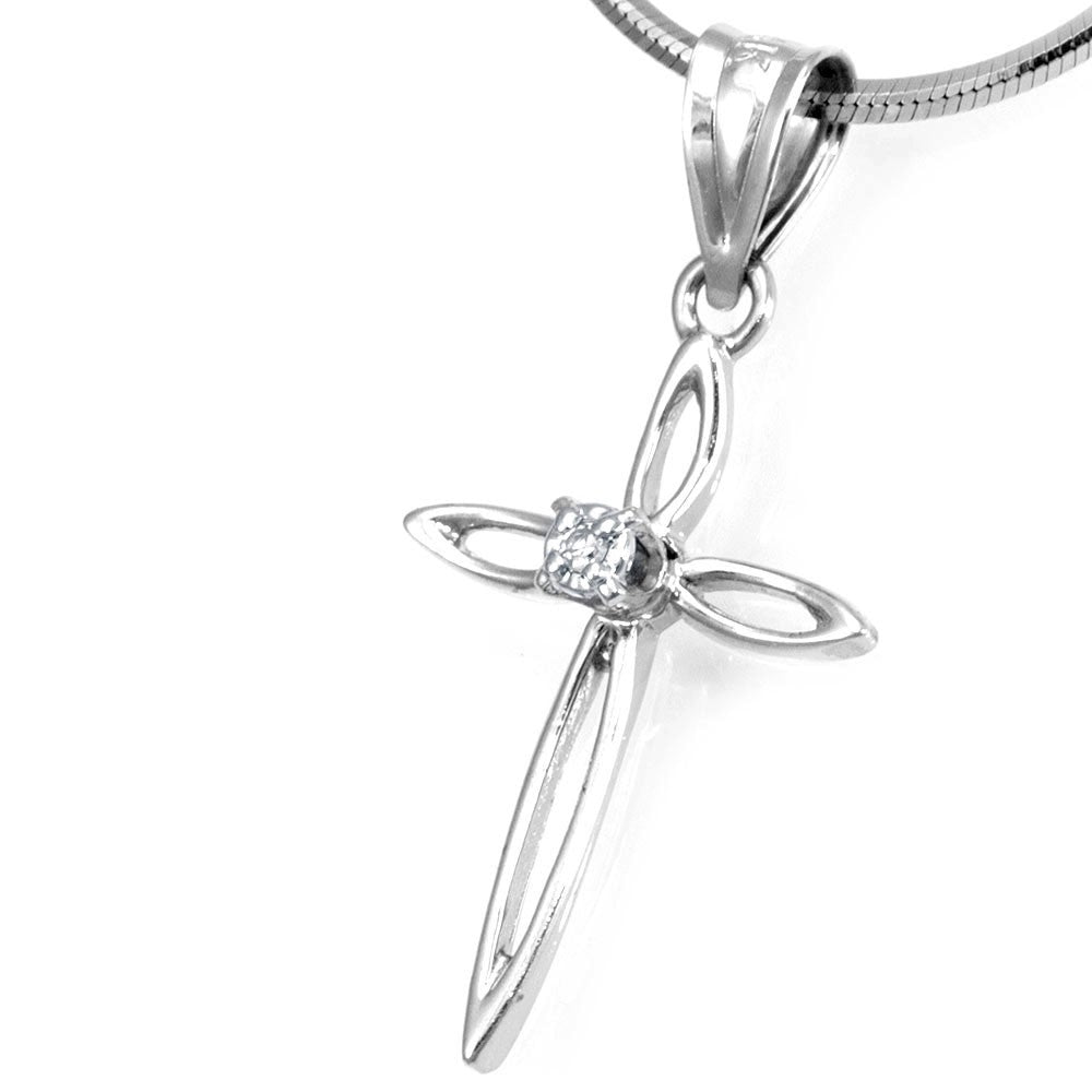 Cross Diamond Pendant in 14K White Gold