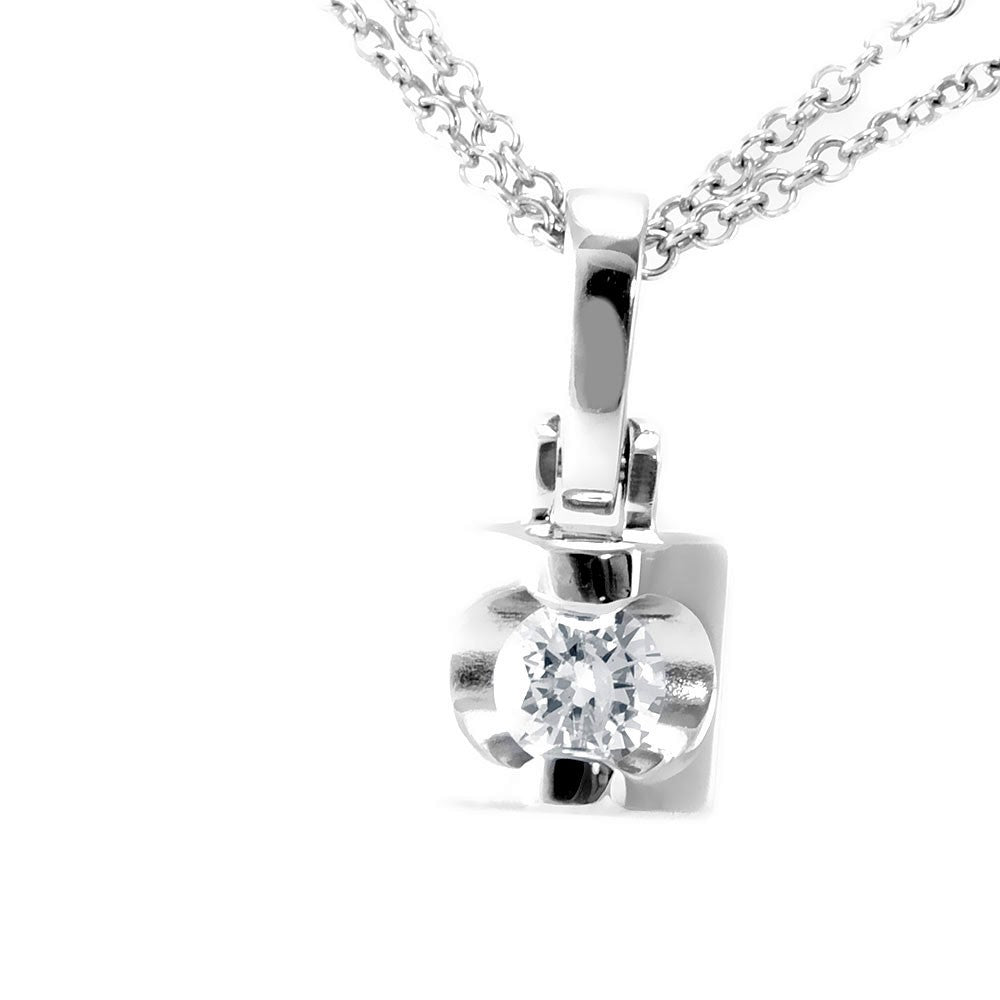 14K White Gold Diamond Pendant