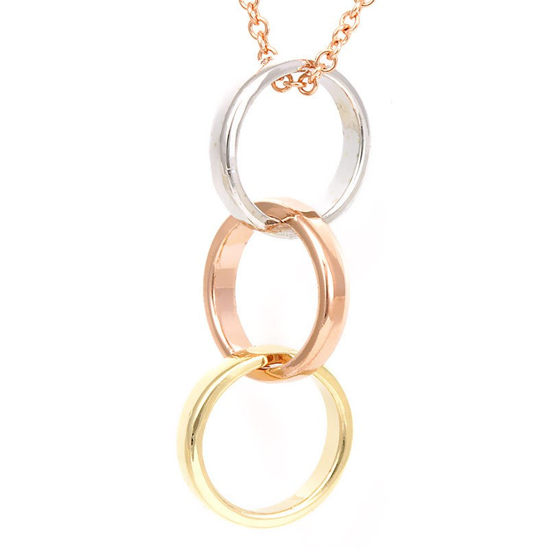 3 Circular Slider Pendant in 14K Tri Color