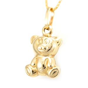 Teddy Bear in Solid 14K Yellow Gold