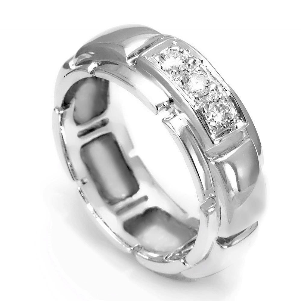 3 Round Diamond Men's Band in 14K White Gold