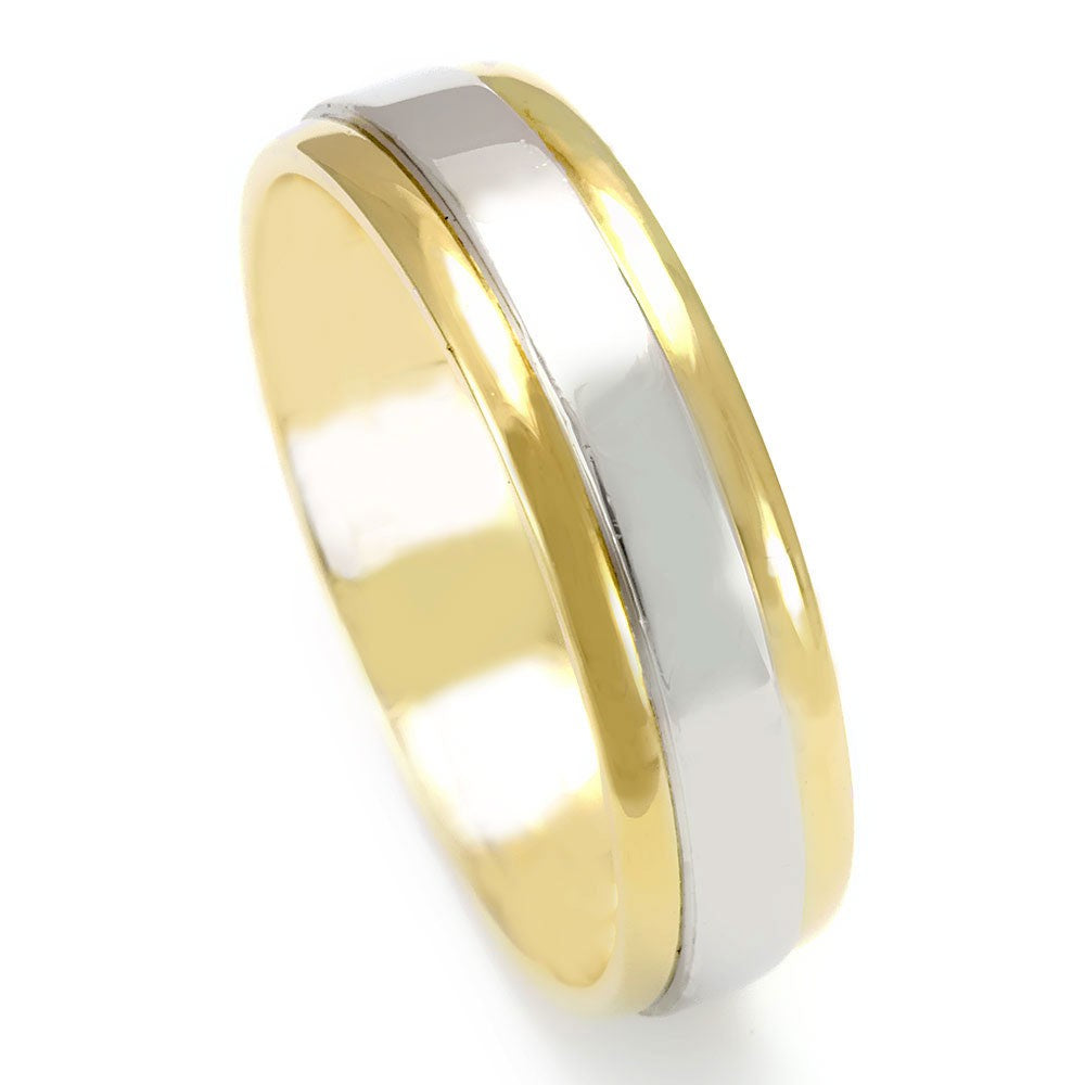 14K Two Tone Wedding Band