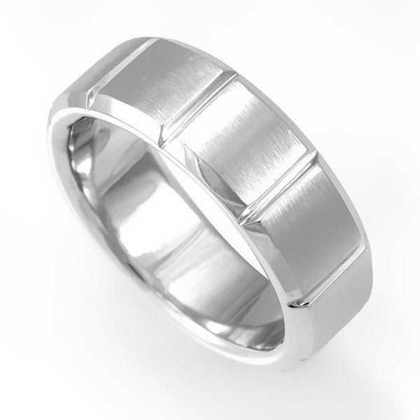 14K White Gold Wedding Band