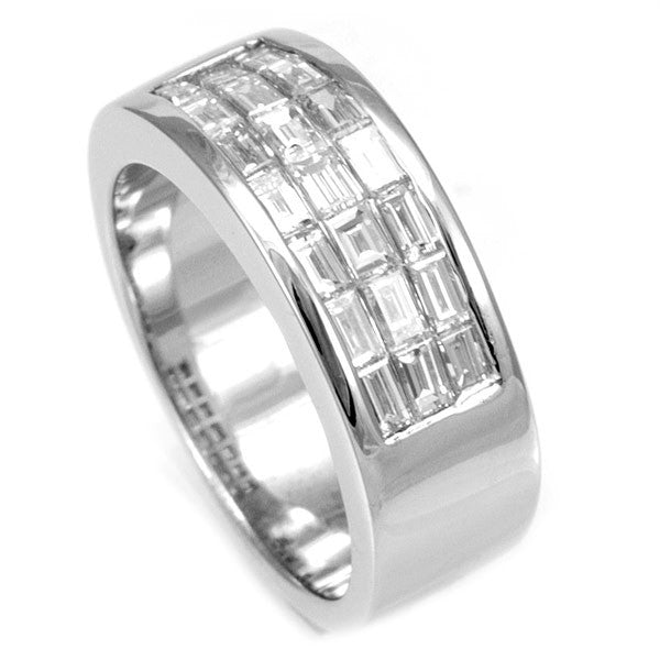 Baguette Diamond Ladies Band in 14K White Gold