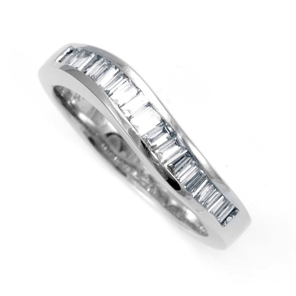 Baguette Diamond Ladies Band in 14K White Gold