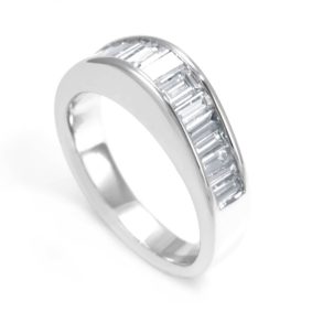 Baguette Diamond Ladies Band in 14K White Gold