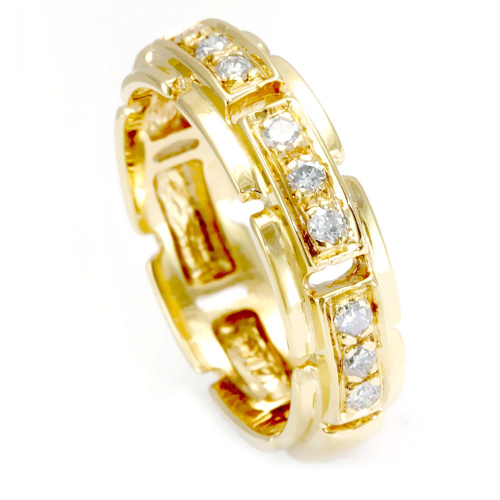 14K Yellow Gold Ladies Band with Pave Set Round Diamonds