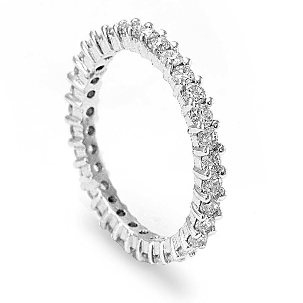 Platinum Eternity Band with Round Diamonds