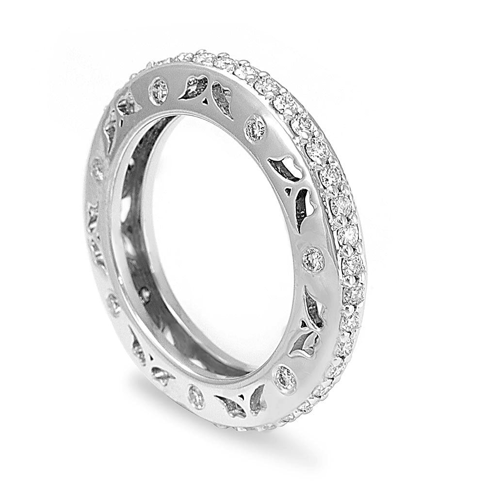 Eternity Band with Cut Out Designs in 14K White Gold