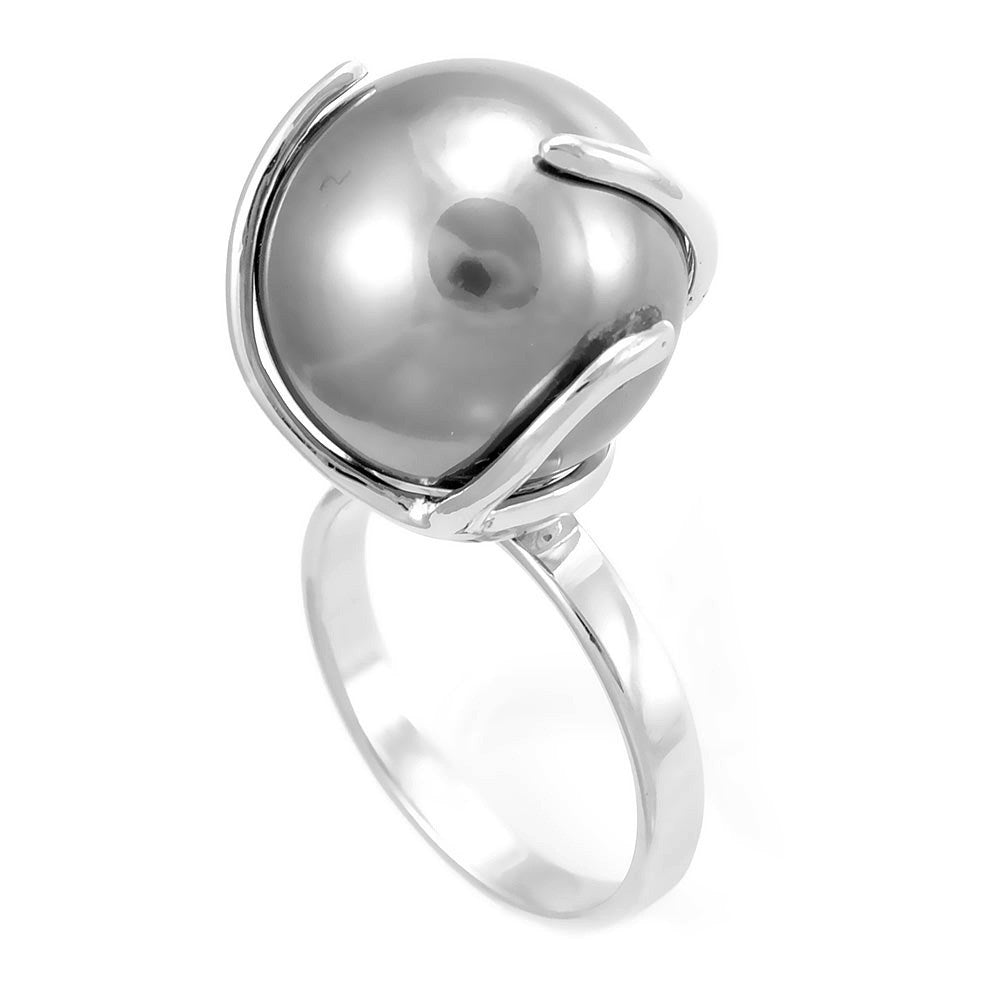 Pearl Ladies Ring in 14K White Gold